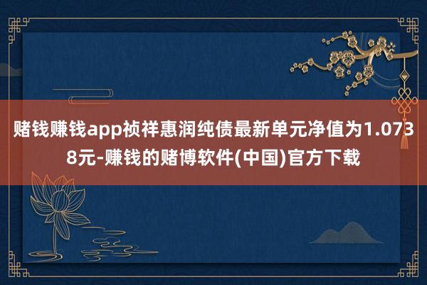 赌钱赚钱app祯祥惠润纯债最新单元净值为1.0738元-赚钱的赌博软件(中国)官方下载