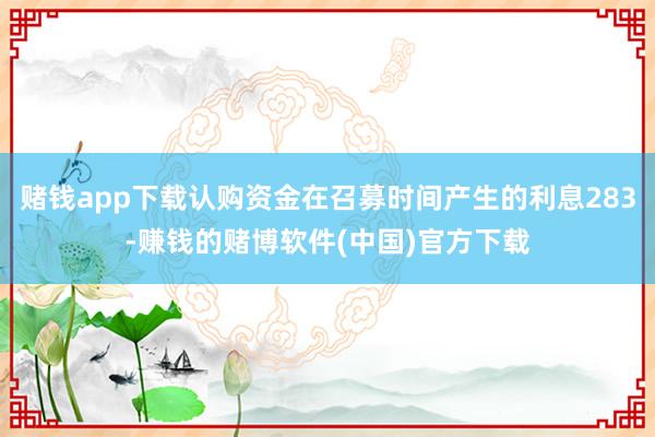 赌钱app下载认购资金在召募时间产生的利息283-赚钱的赌博软件(中国)官方下载