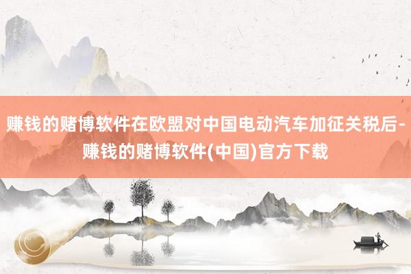 赚钱的赌博软件在欧盟对中国电动汽车加征关税后-赚钱的赌博软件(中国)官方下载