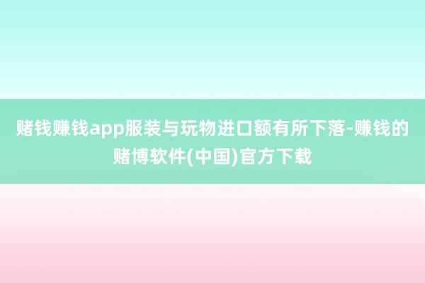 赌钱赚钱app服装与玩物进口额有所下落-赚钱的赌博软件(中国)官方下载