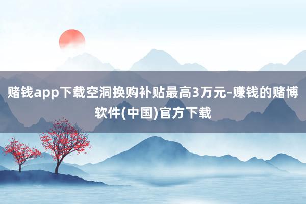 赌钱app下载空洞换购补贴最高3万元-赚钱的赌博软件(中国)官方下载