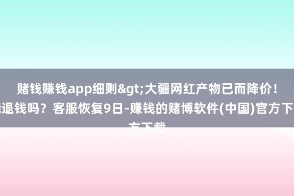 赌钱赚钱app细则>大疆网红产物已而降价！能退钱吗？客服恢复9日-赚钱的赌博软件(中国)官方下载